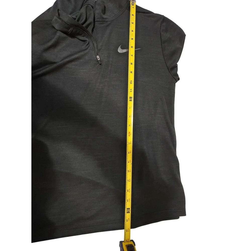 Nike Pullover Mens M Black‎ Dri-FIT Quarter Zip Long Sleeve Training Top Heather